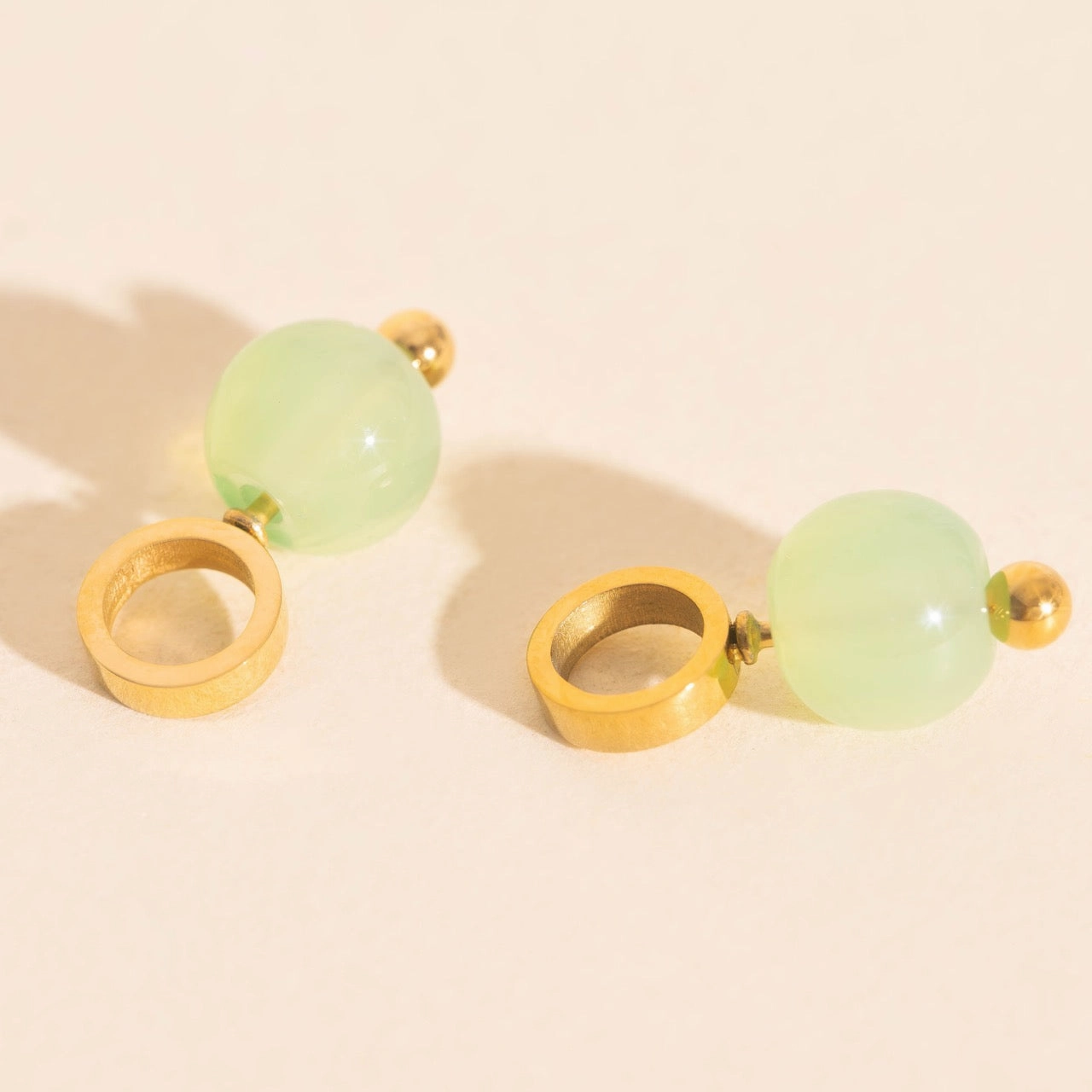 Dazzling Accent Polished Surface Aura Huggie Hoop Charms