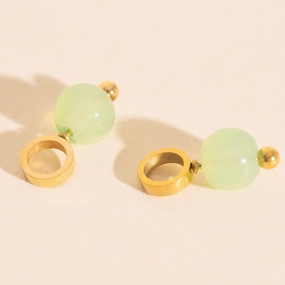 Dazzling Accent Polished Surface Aura Huggie Hoop Charms