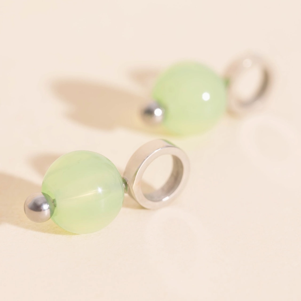 Formal Layer Gleaming Shine Aura Huggie Hoop Charms