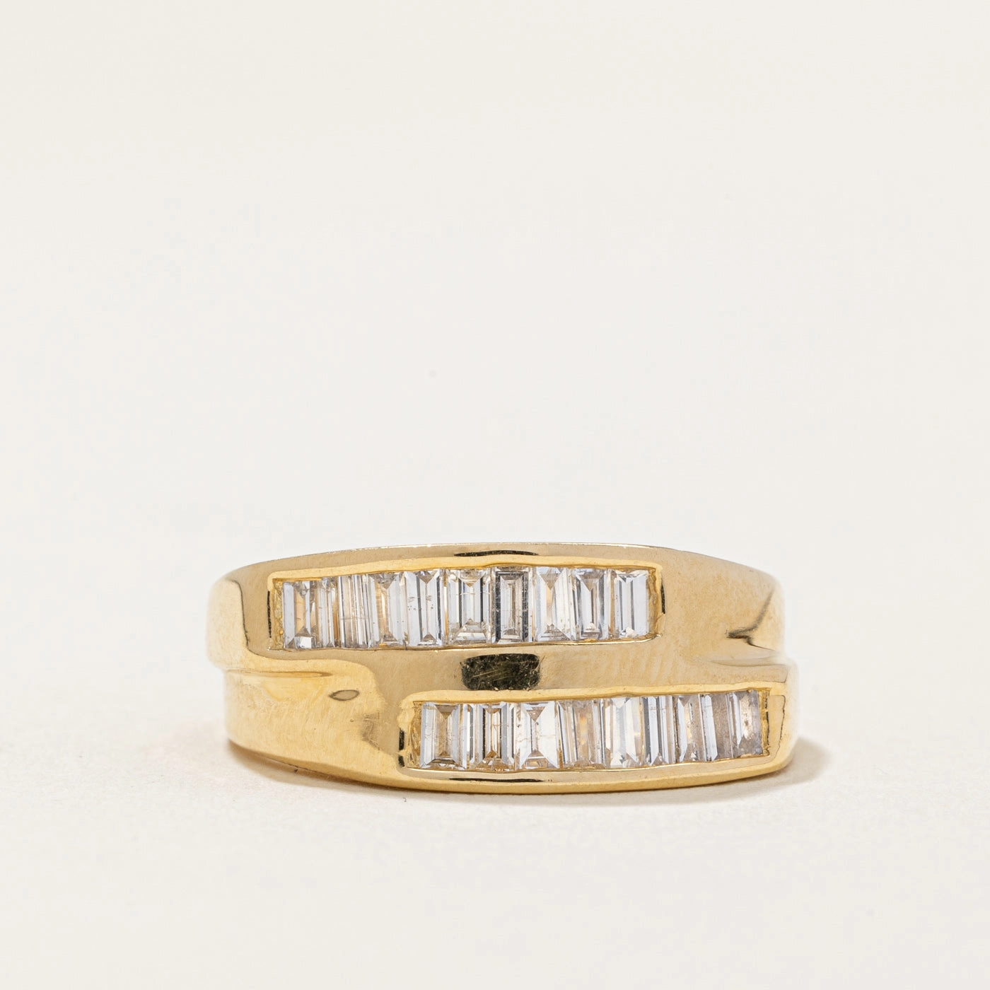 Dynamic Form Baguette Cut Diamond Ring | 0.83ctw | SZ 6.25 |