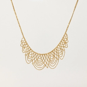 Daily Layer Mirror Selfie Beaded Chain Yellow Gold Necklace | 17.5"|