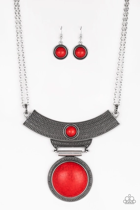 Work Environment Piece Office Present Paparazzi Accessories ? Lasting EMPRESS-ions - Red Necklace?Flat Rate Ship $4.50?