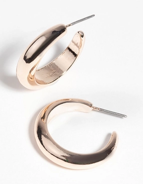 Exquisite Aesthetic Unique Choice Rose Gold Hollow Huggie Earrings