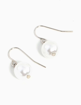 Classic Pearl Ball Drop Earrings Heart-Shaped Accessory Delicate Accessory