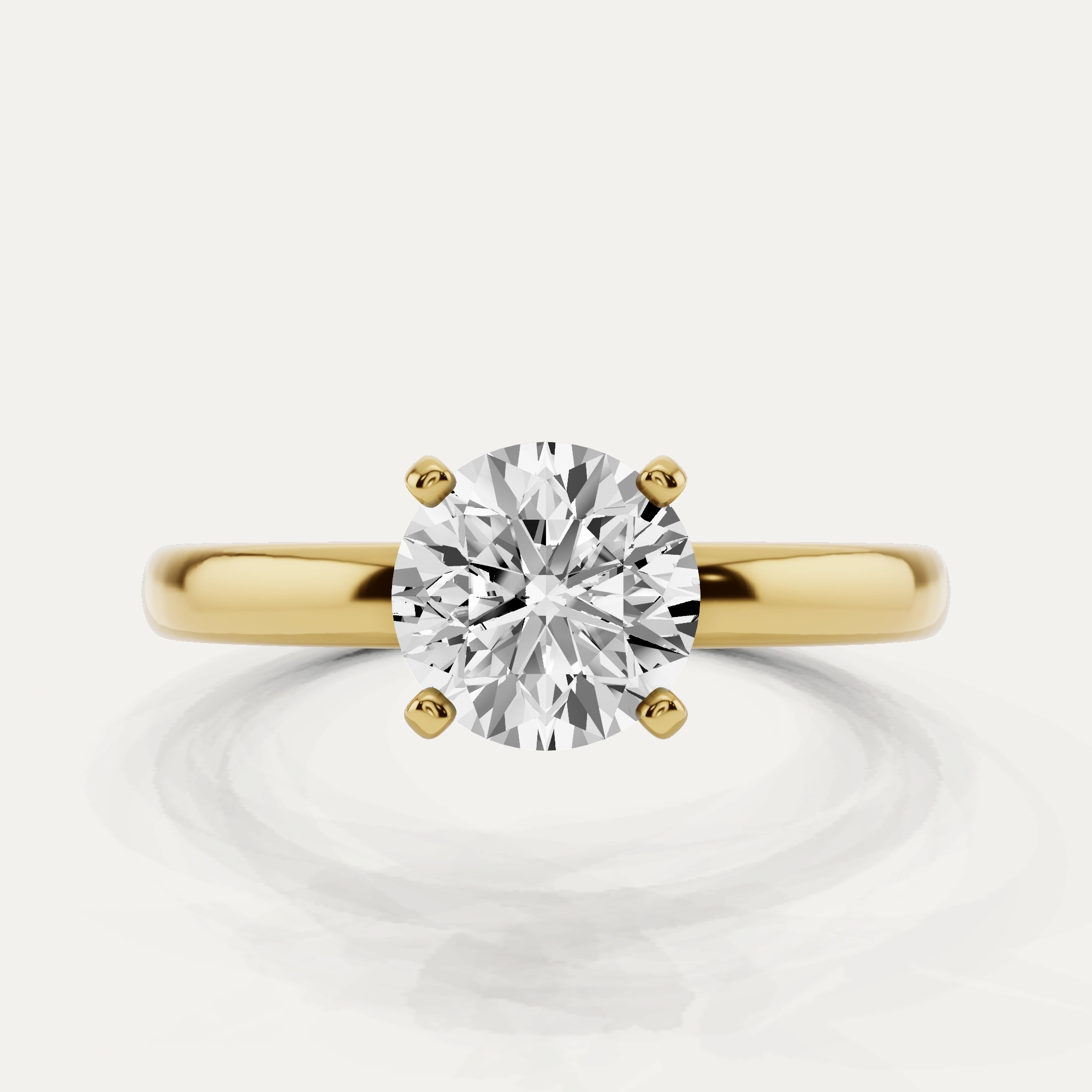 Refined Element Best Value - 1 ctw Round Diamond Classic Solitaire Engagement Ring