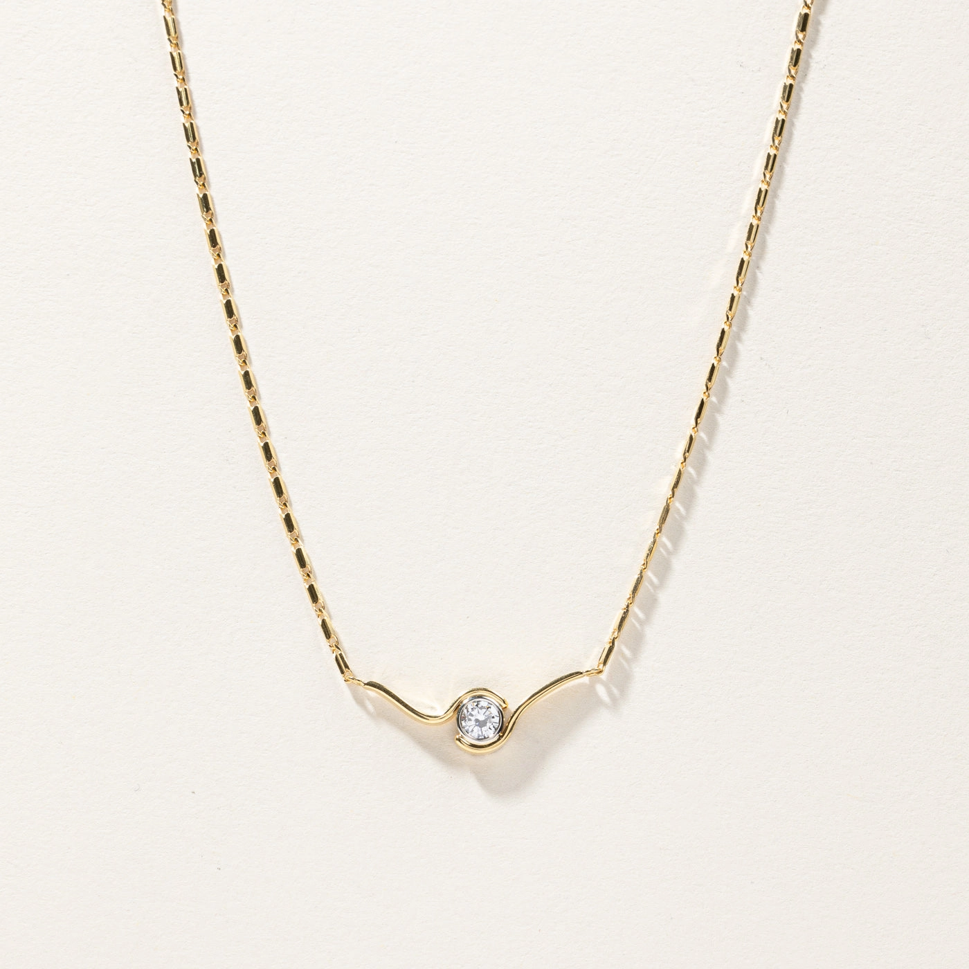 Light Spark Bezel Set Diamond Necklace | 0.55ct |