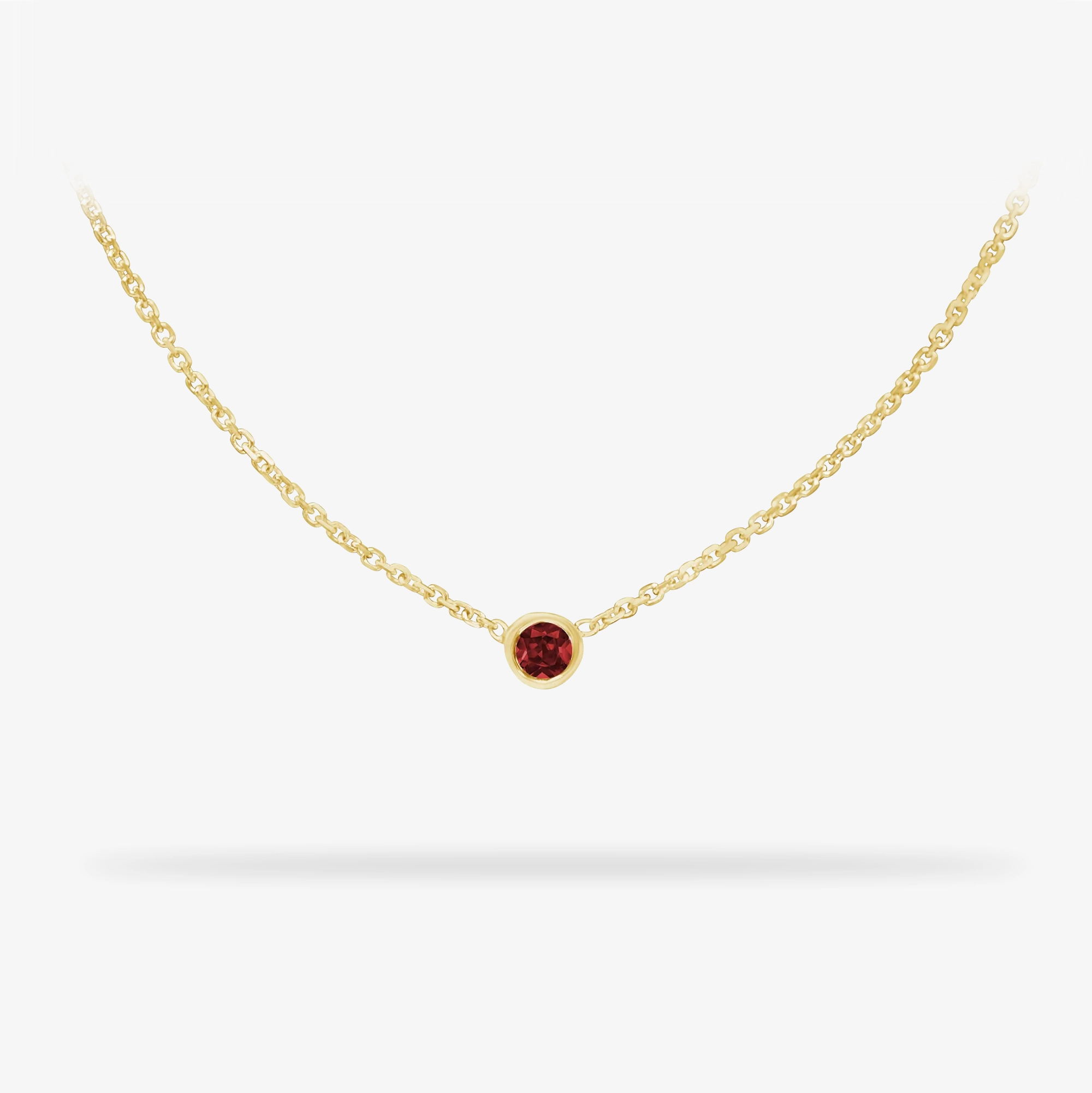 Birthday Necklace January - Garnet 14k gold necklace Statement Highlight
