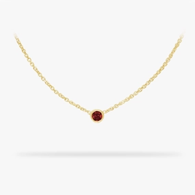 Birthday Necklace January - Garnet 14k gold necklace Statement Highlight