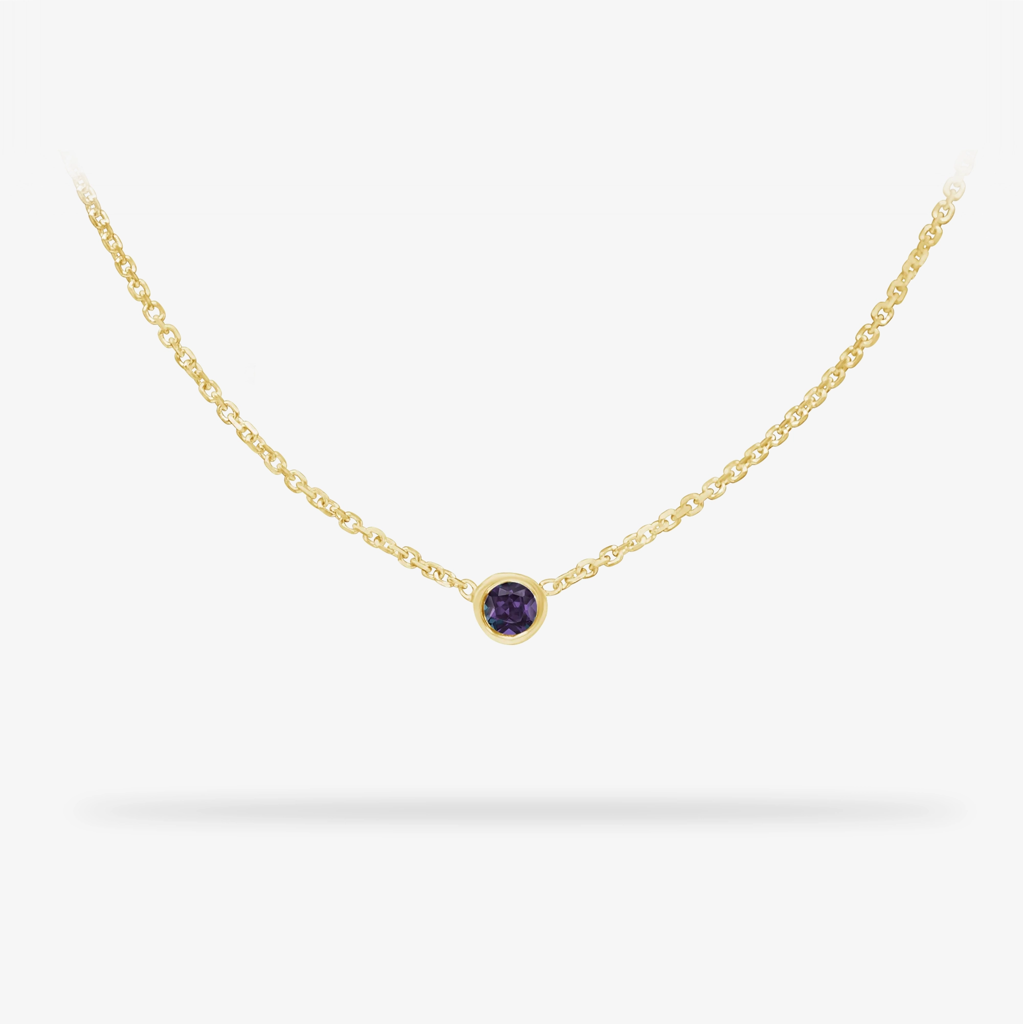 Styled Set Seasonal Shine Birthday Necklace June - Alexandrite 14k gold necklace
