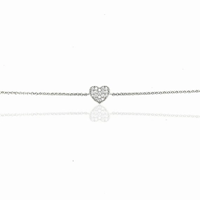 Permanent Composites Sterling Silver Small CZ Heart Bracelet