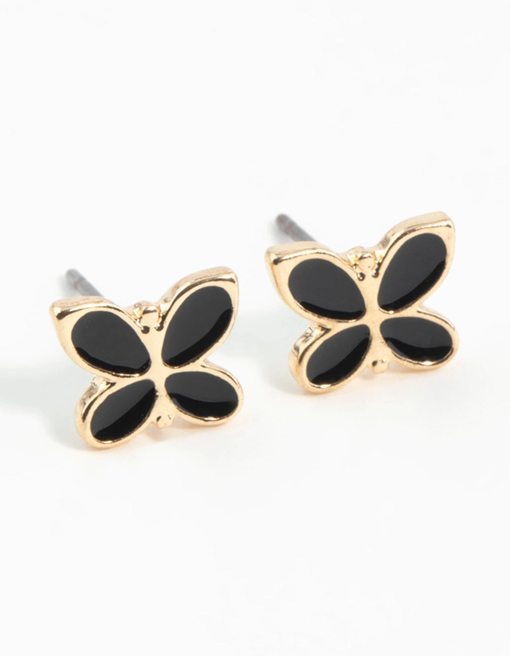 Elegant Item Black Butterfly Enamel Stud Earrings