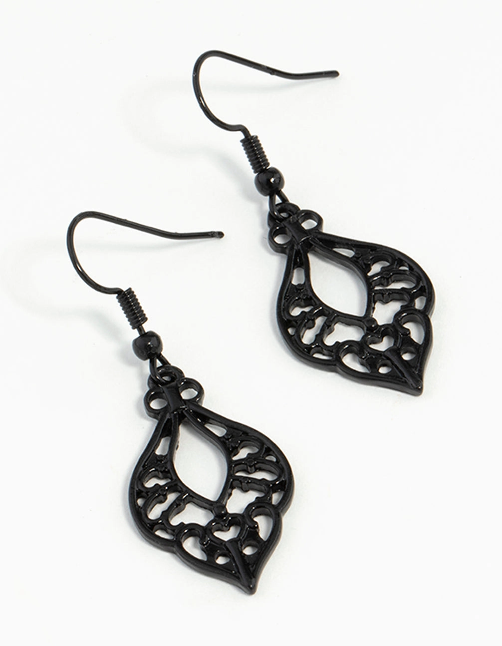 Black Cutout Bohemian Drop Earrings Chic Element Bright Piece