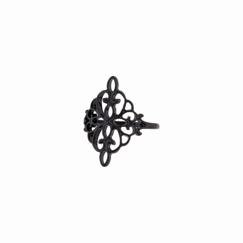 Timeless Accent Contemporary piece Black Filigree Ring