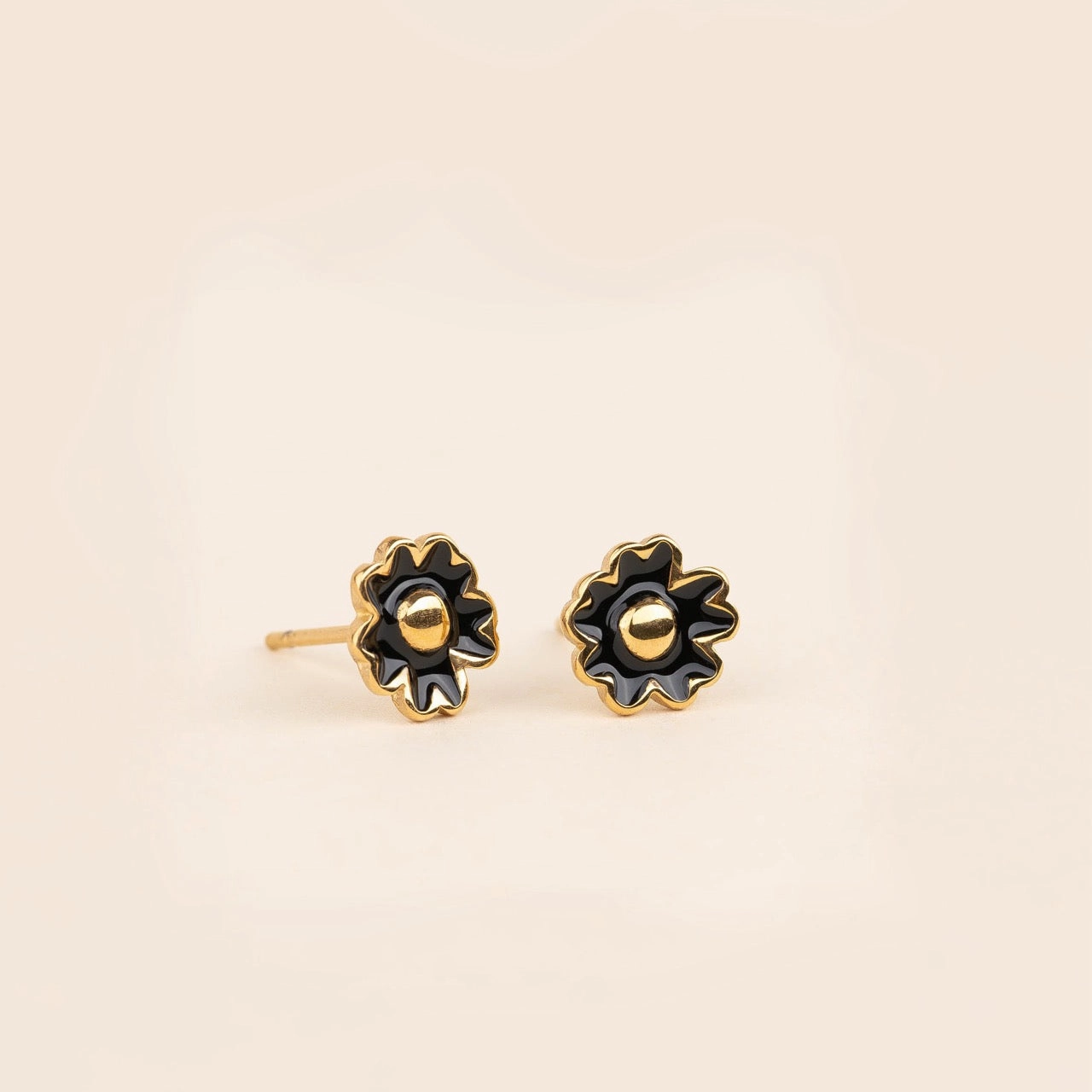 Perfect Accessory Black Flower Stud Earrings