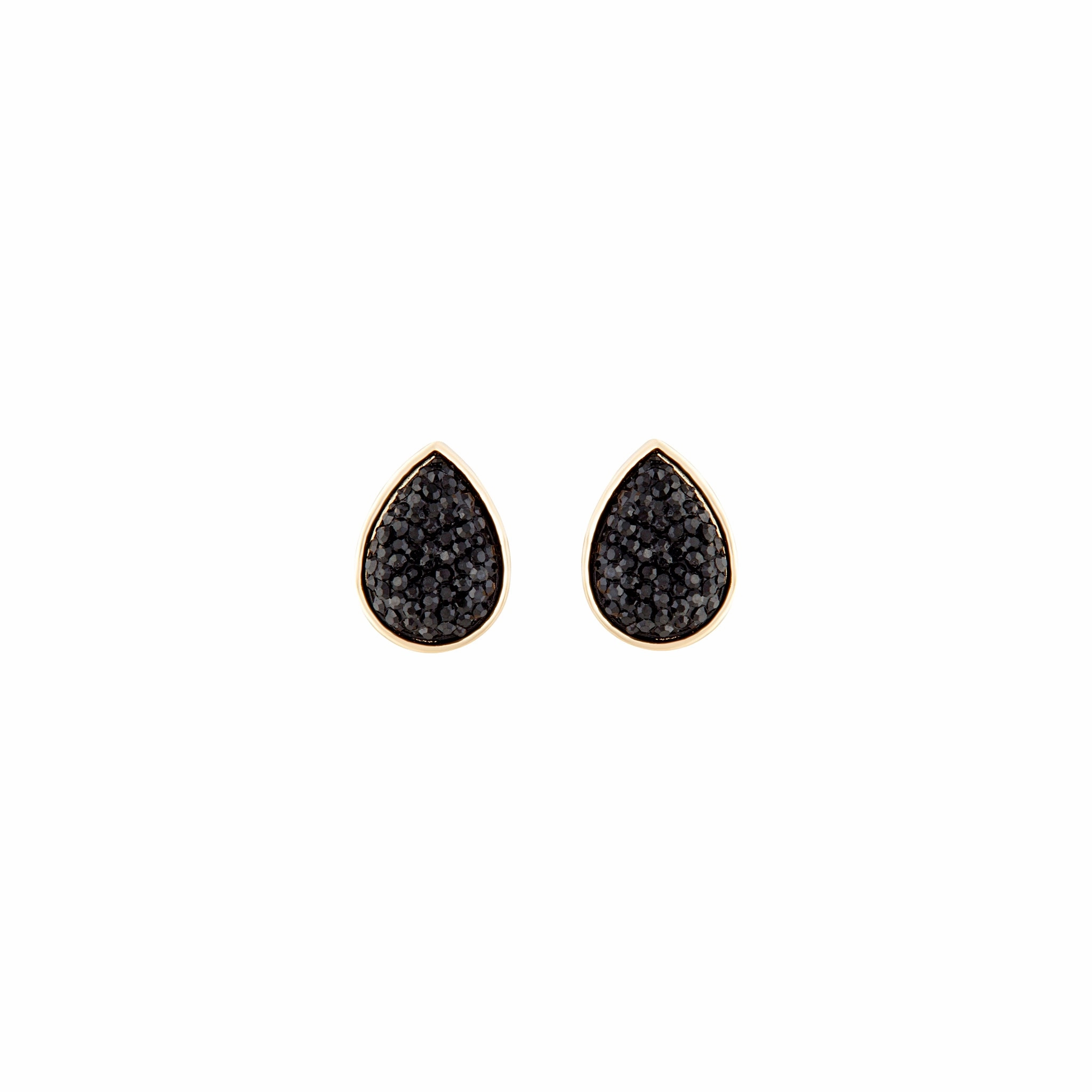 Modern Ornament Black Teardrop Jelly Stud Earrings