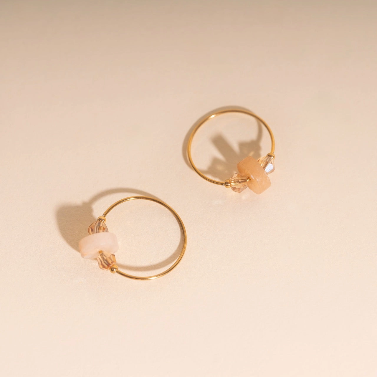 Blush Trio Huggie Hoop Charms Mixed Metals