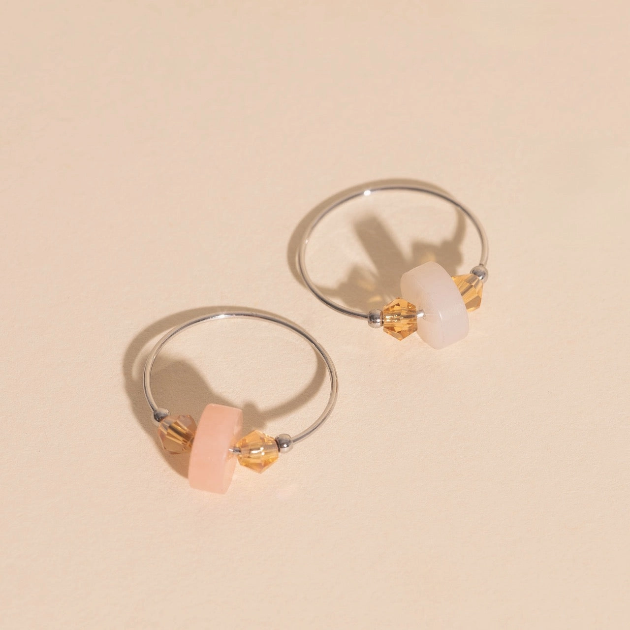 Blush Trio Huggie Hoop Charms Graceful Contour Event Style