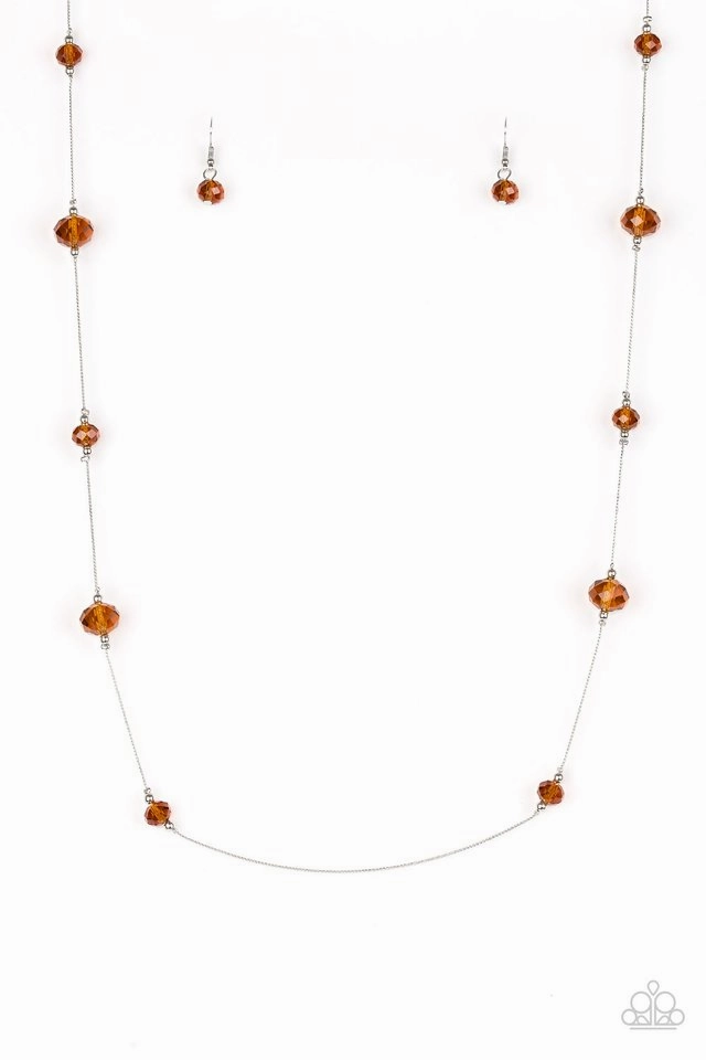 Classic Look Glamorous Vibe Paparazzi Accessories ?Champagne On The Rocks - Brown Necklace? Flat Rate Ship $4.50?