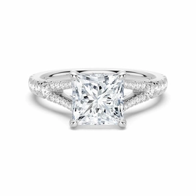 Brilliant Gift Princess Cut Split Shank Moissanite Engagement Ring