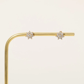 Stylish Contour Evening Style Diamond Cluster Earrings | 1.00ctw |