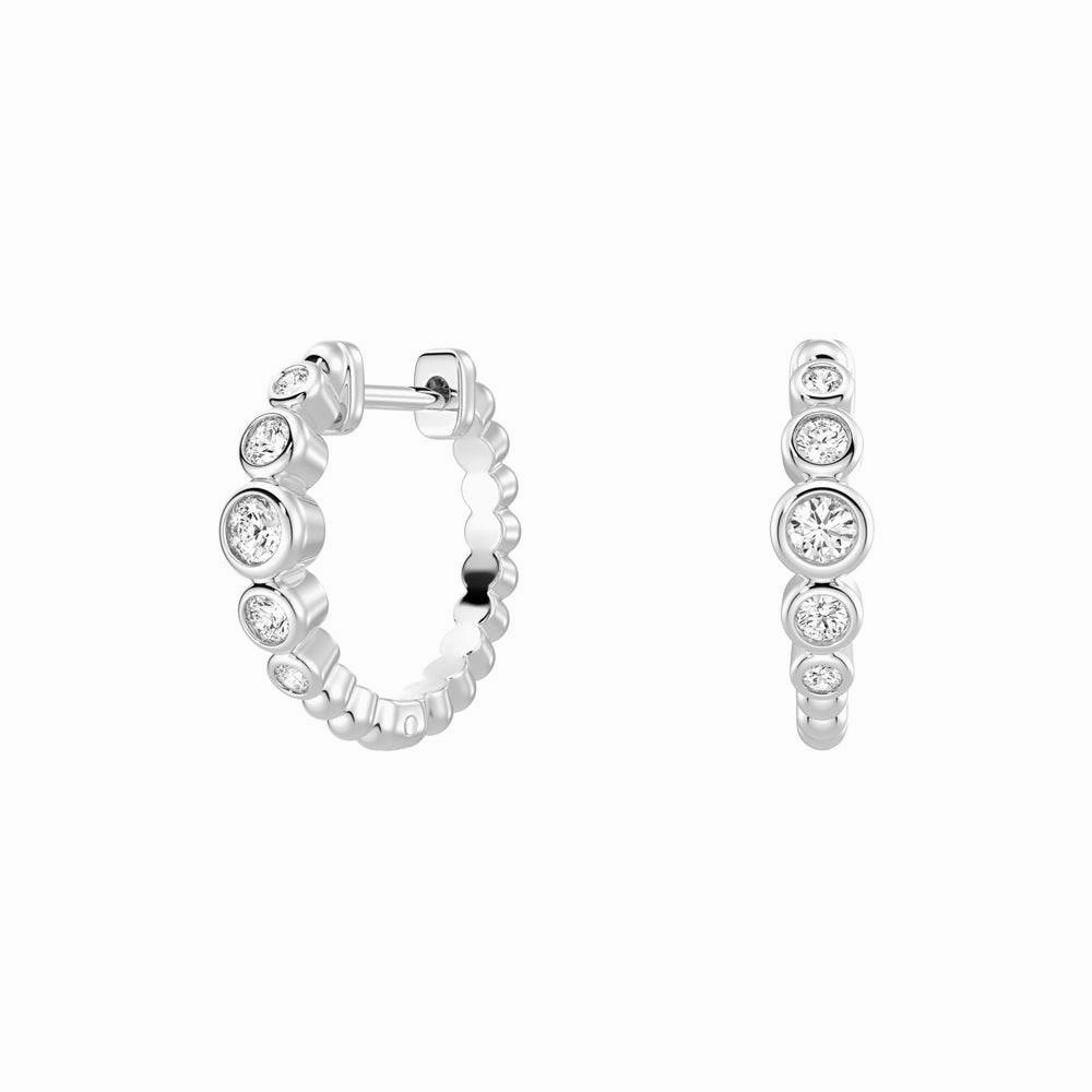 Pretty Product Minimalist Element Lab Grown Diamond Five Stone Beaded Hoop Earrings