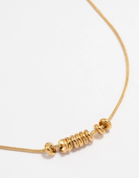 Trendy Accent Excellent Jewelry Waterproof Gold Plated Stainless Steel Rondell Necklace