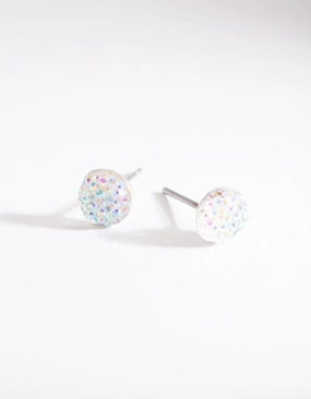 Glittery Jelly Dome Stud Earrings Refined Ornament