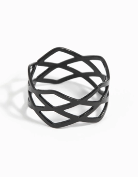 Coated Metal Multi Crossover Ring Creative Adornment Graceful Detail
