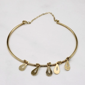 Unique Pieces Smooth Lines 18k Yellow Gold Teardrop Charm Bracelet | 6.5" |