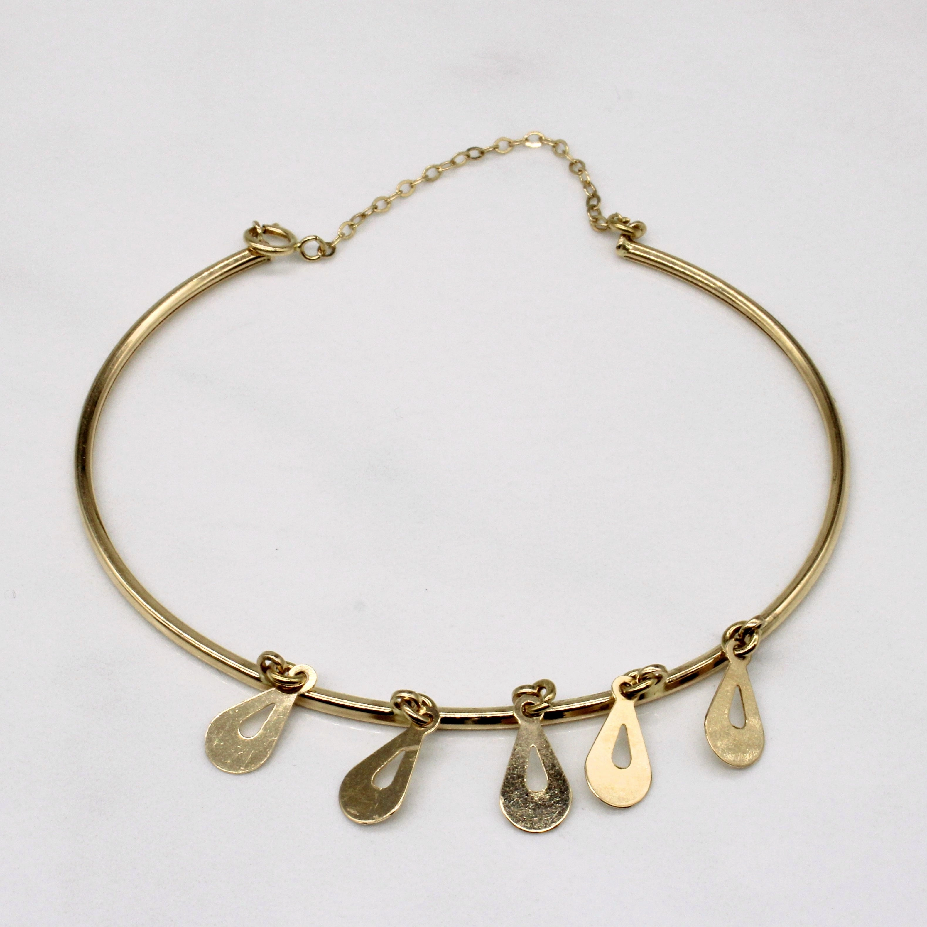 Unique Pieces Smooth Lines 18k Yellow Gold Teardrop Charm Bracelet | 6.5" |