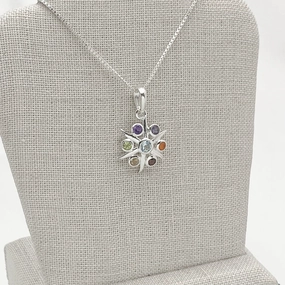 7 Stones Chakra Pendant In Sterling Silver High-Quality Jewelry