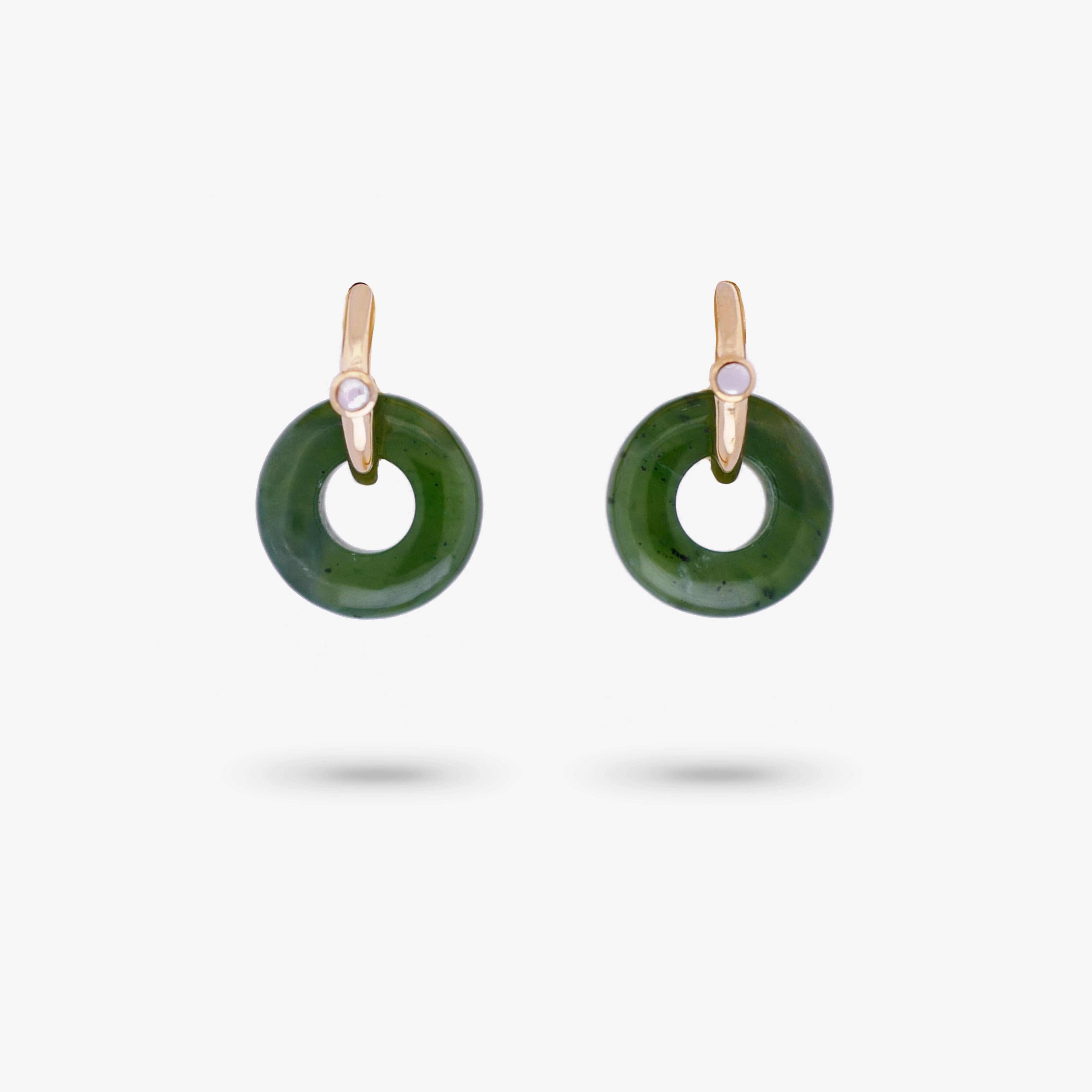 Amare Wear Oriental Inspired Freshwater Pearl and Rare Jade Multi-way Earrings Modernist Decoration