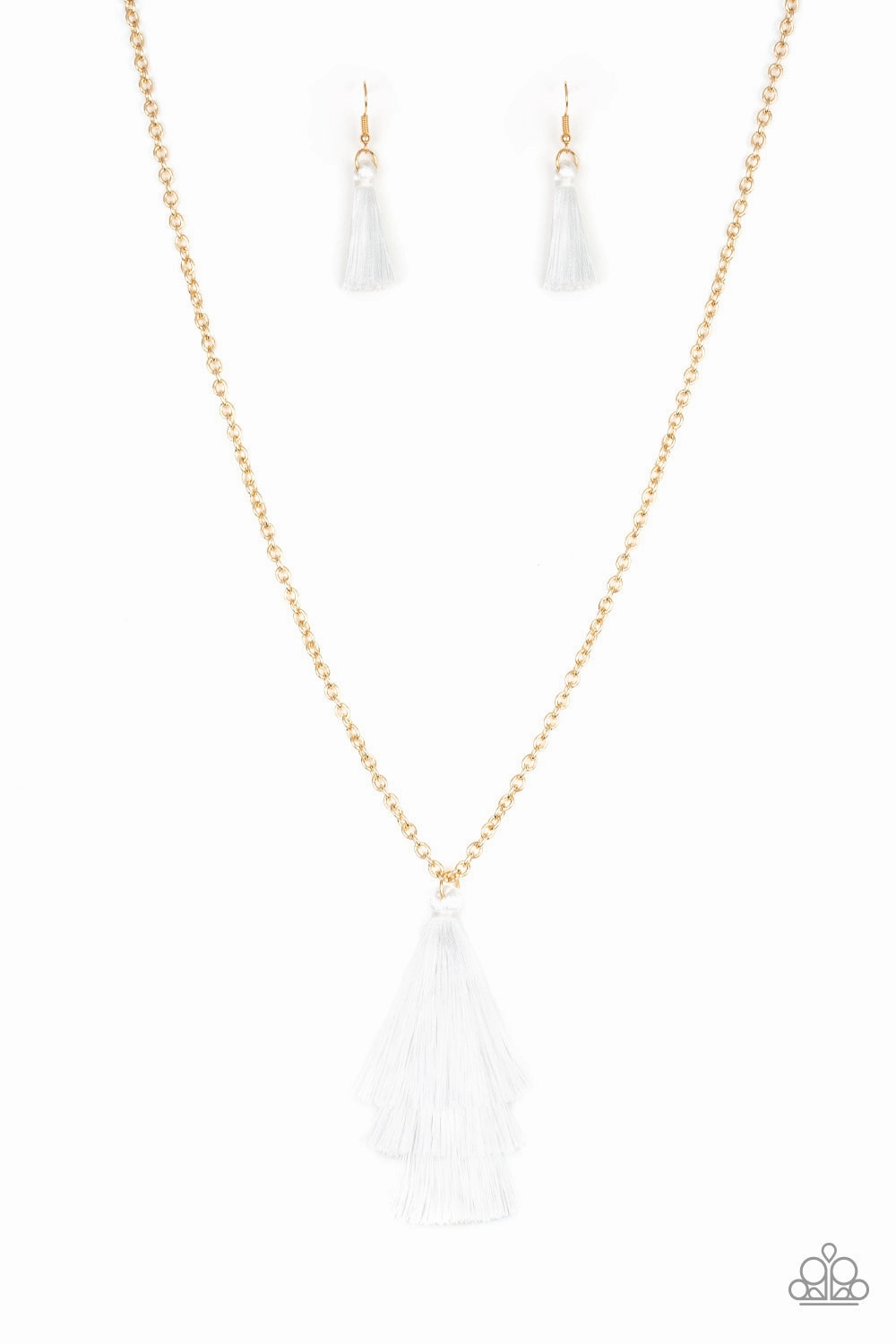 Paparazzi Accessories ? Triple The Tassel - White Necklace?Flat Rate Ship $4.50? Vlogger Piece Antique Piece