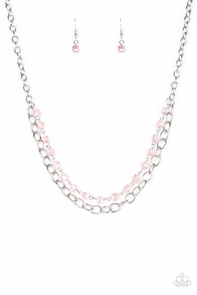 Paparazzi Accessories ? Block Party Princess - Pink Necklace?Flat Rate Ship $4.50? Office Wear Item Splendid Design