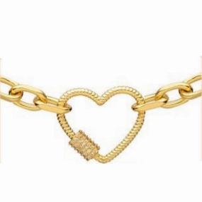 Cheerful Mixes Gold Plated Oval Link With CZ Center Bracelet