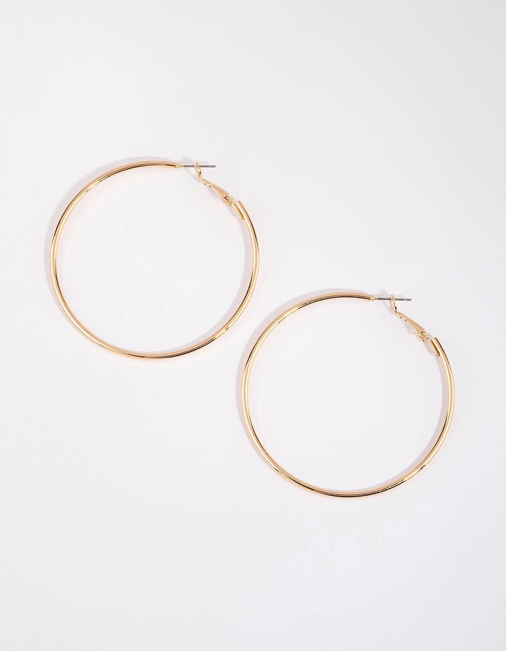 Decorative Accessory Gold Plain Rounded Hoop Earrings