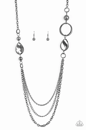 Paparazzi Accessories ? Rebels Have More Fun - Black Necklace?Flat Rate Ship $4.50? Lightweight Jewelry Affordable Design