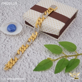 Serendipitous Backing Freemen sakad gold plated rhodium Bracelet for Men - FMGB115