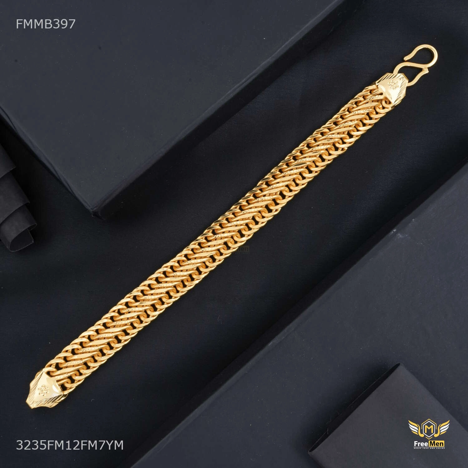 Elite Choice Rave Reviews Designer Broad Shini Atta Bracelet for Men - FMMB397