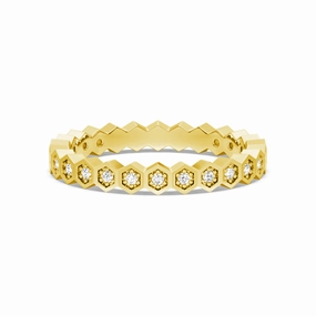 Physical Product Geometric Lab Grown Diamond Half Eternity Ring