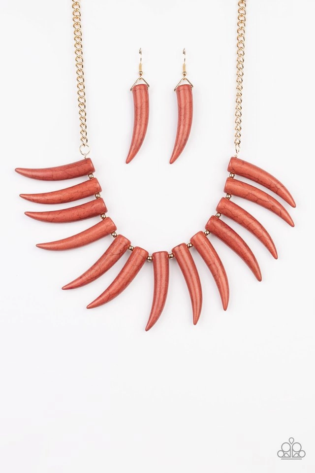 Minimalist Gift Cool Style Paparazzi Accessories ?Tusk Tundra - Brown Necklace?Flat Rate Ship $4.50?