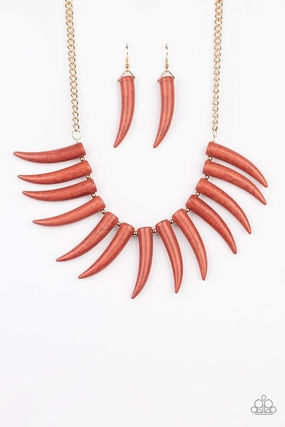 Minimalist Gift Cool Style Paparazzi Accessories ?Tusk Tundra - Brown Necklace?Flat Rate Ship $4.50?