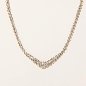 Illusion Set Diamond Necklace | 1.25ctw | 16" | Bridal Ready