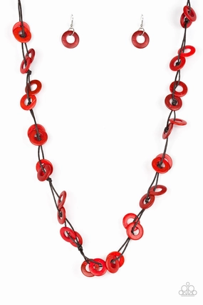 Paparazzi Accessories ? Waikiki Winds - Red Necklace?Flat Rate Ship $4.50? Evening Item