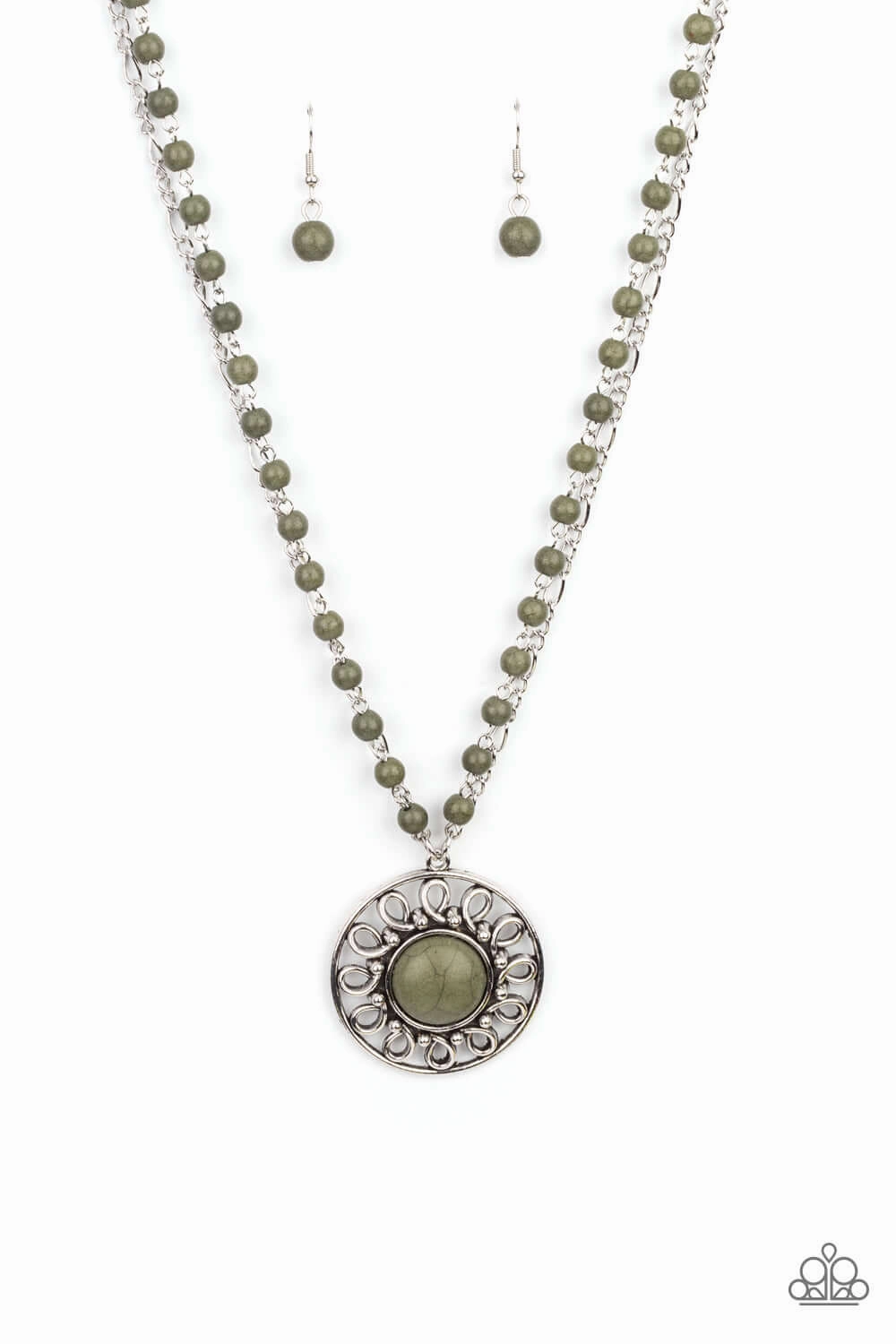 Affordable Present Paparazzi Accessories ?Sahara Suburb - Green Necklace? Flat Rate Ship $4.50?
