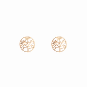 Artistic Decoration High-Quality Appearance Gold Tree Of Life Stud Earrings
