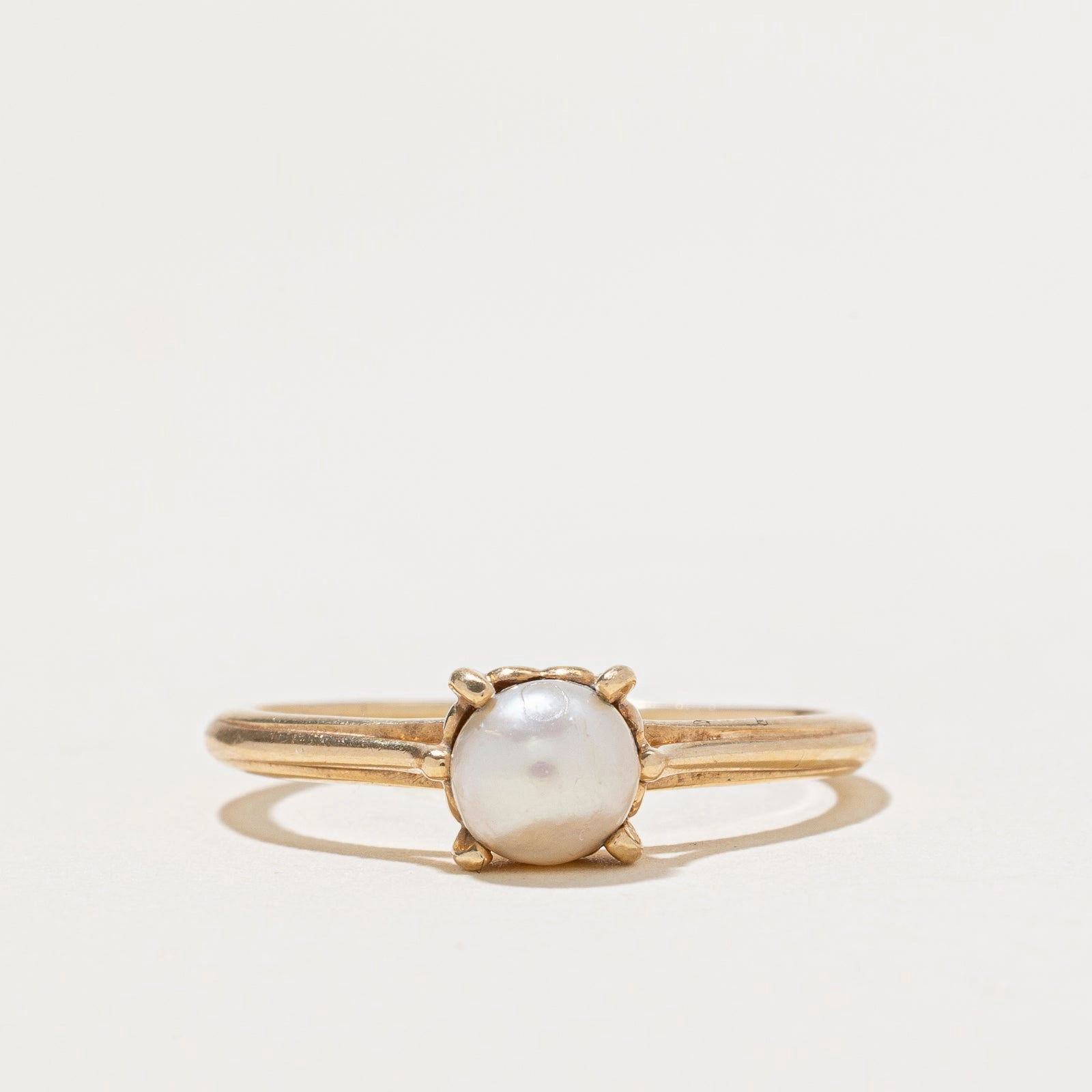 Solitaire Pearl Ring | SZ 8 Artistic Creation Urban Style