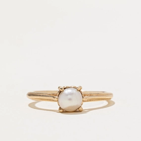 Solitaire Pearl Ring | SZ 8 Artistic Creation Urban Style