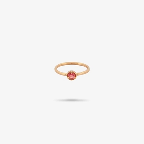 Global Sizing Contemporary Geometry Amare Wear Pink Tourmaline Solitaire Ring- October Birthstone