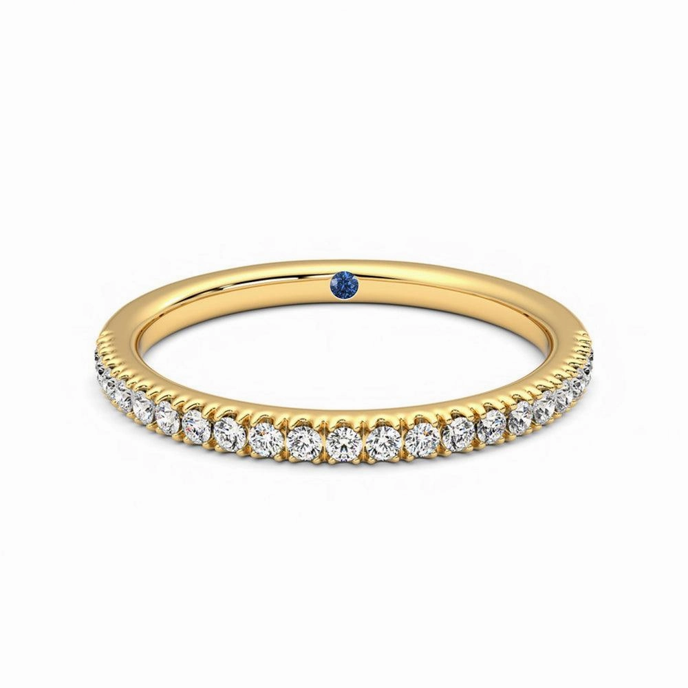 Trendy Ornament Classic Pav?? Moissanite Wedding Band with Anniversary Stone Accent